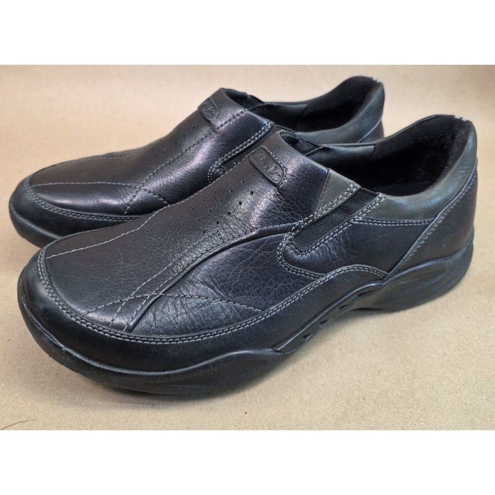 Clarks (Sz 8 M) Black Leather Slip On Casual Shoe 71823 Men